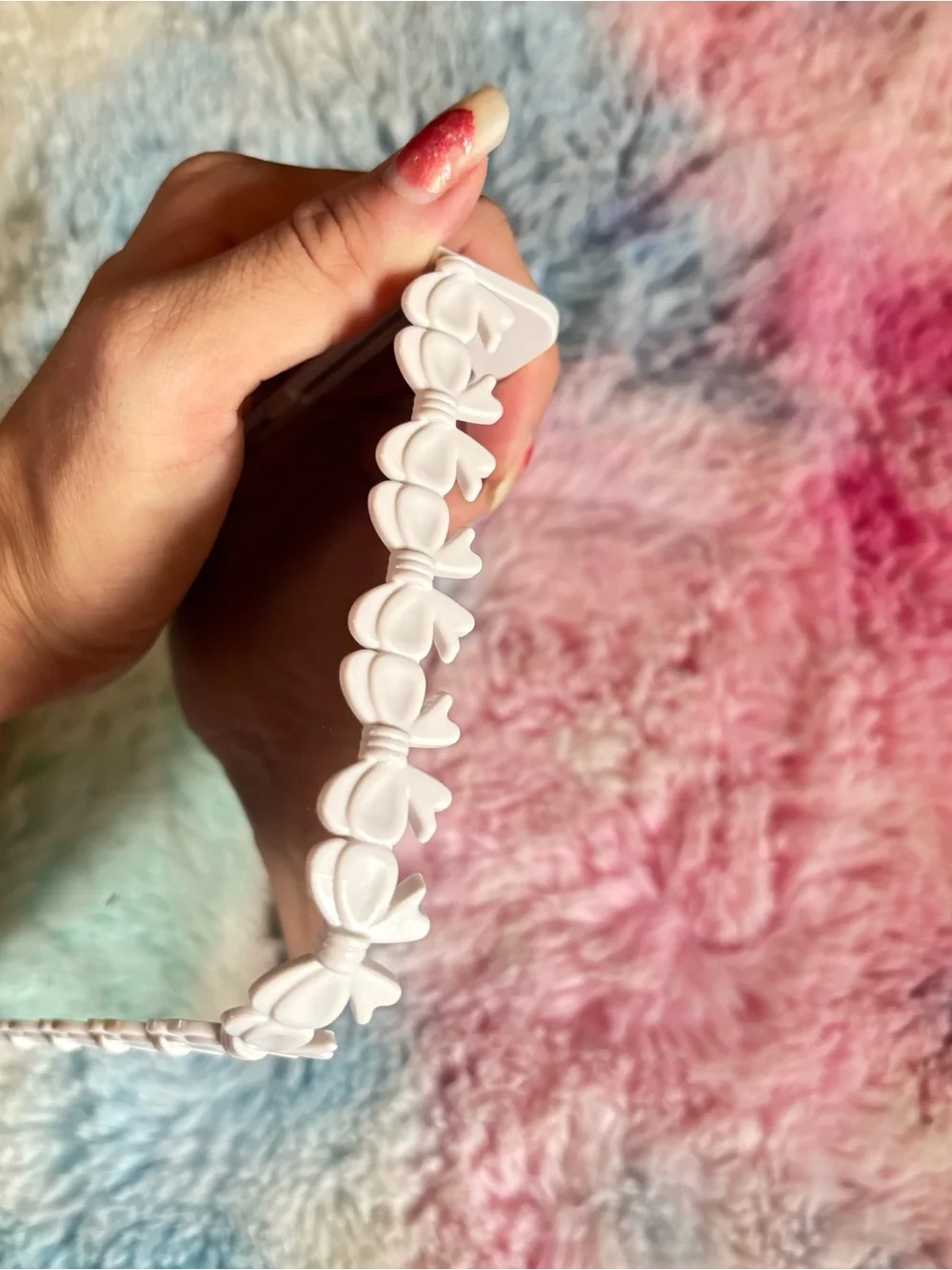 White Bow Wall Shelf with Mirror